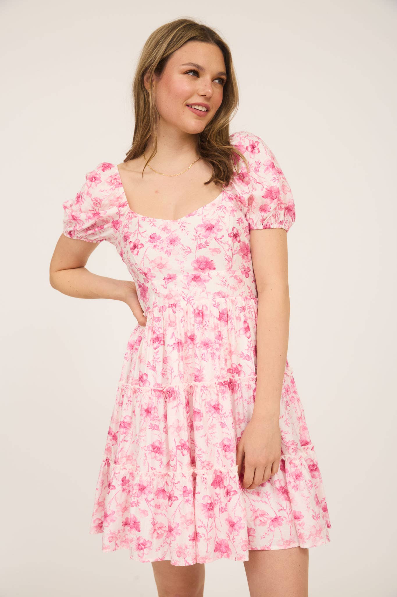 FLORAL PINK DRESS