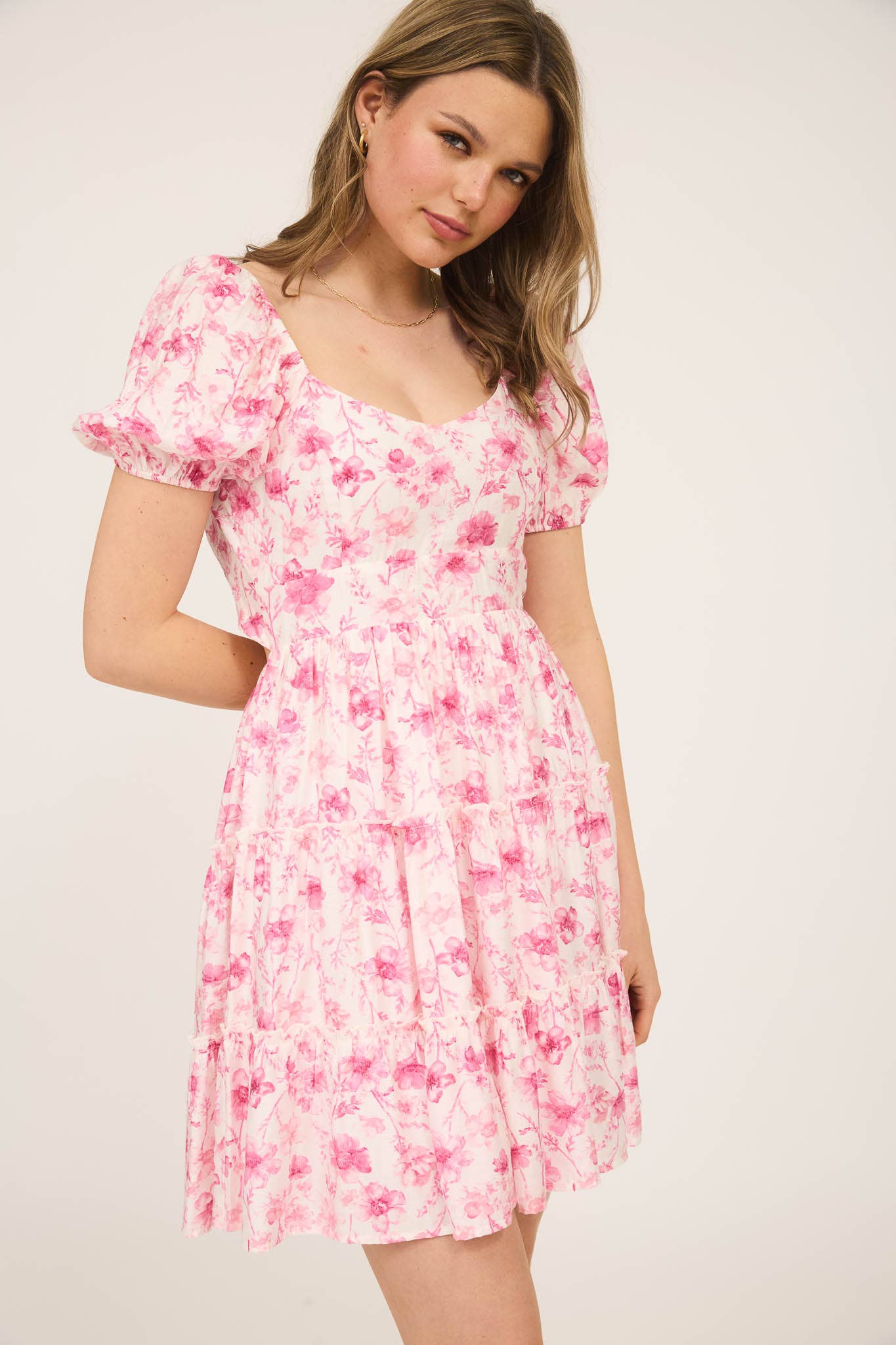 FLORAL PINK DRESS