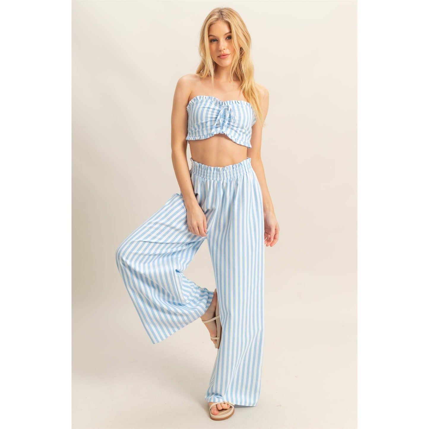 Striped Top And Pants Set