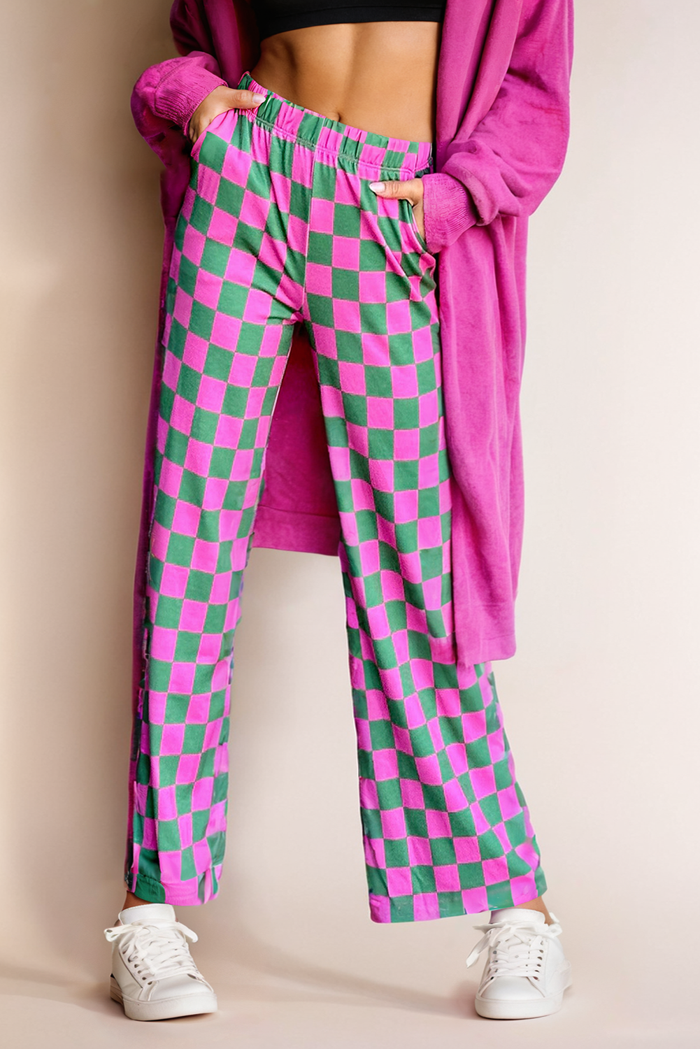 Checkered Pants Black