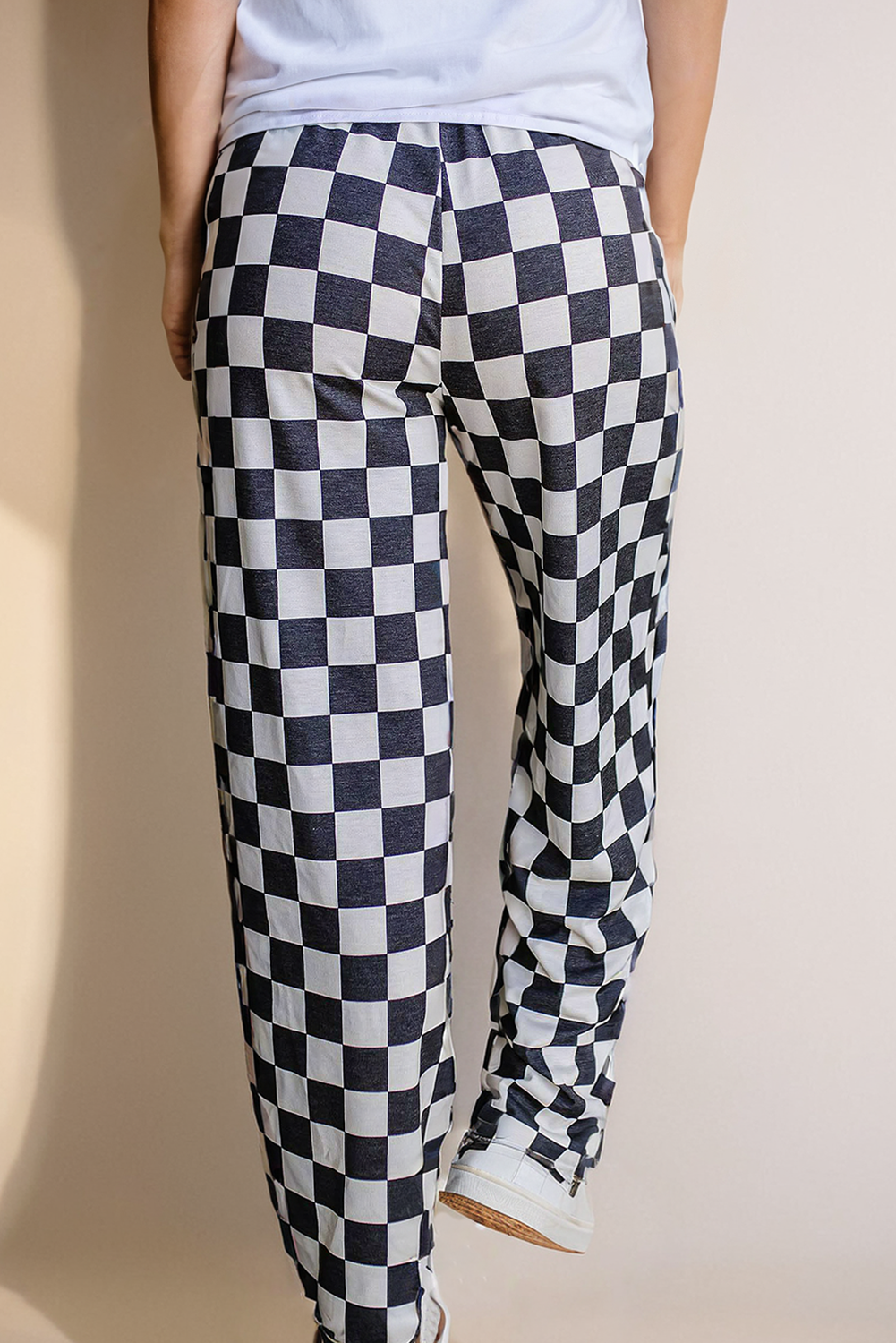 Checkered Pants Black