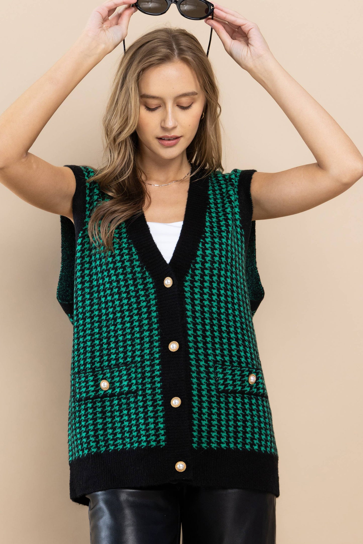 Green/Black Sweater Vest
