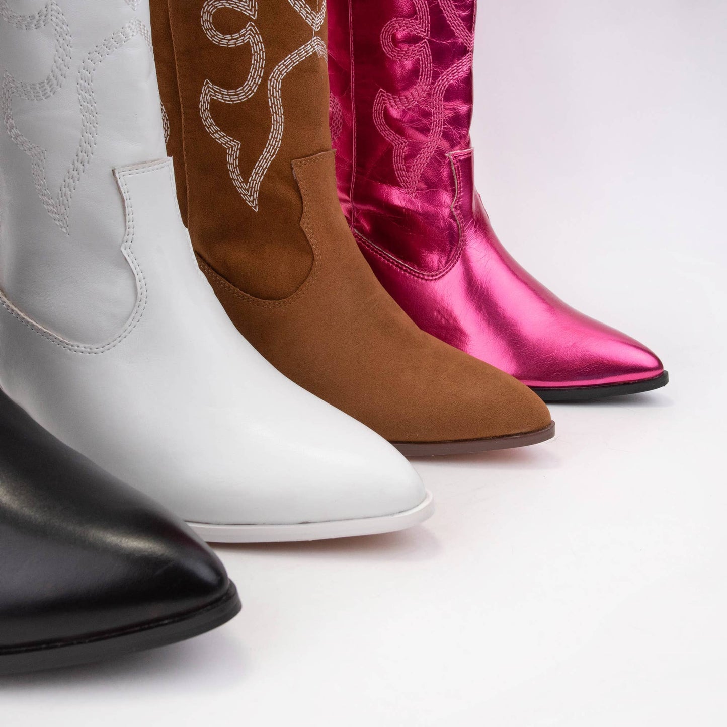 EMBROIDERED TALL FUCHSIA BOOTS