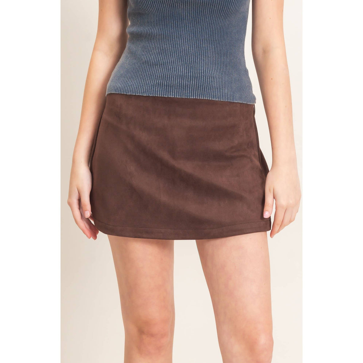 Suede Skort