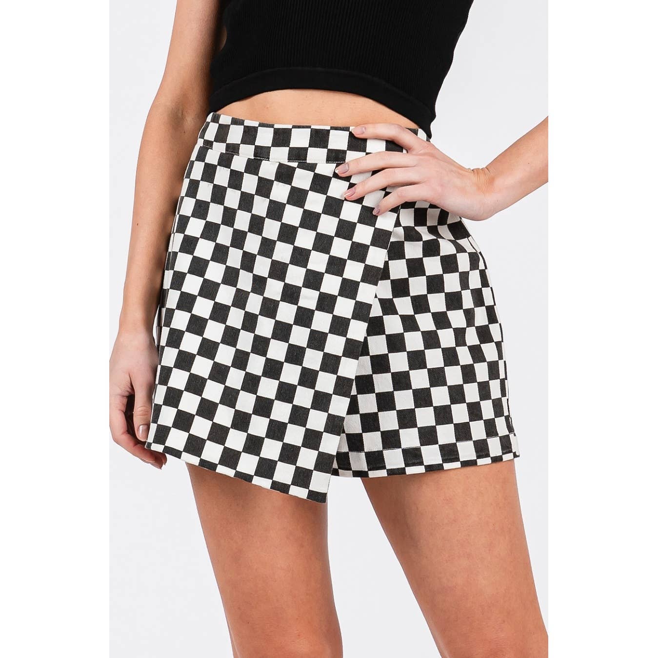 Red CHECKERED SKORT