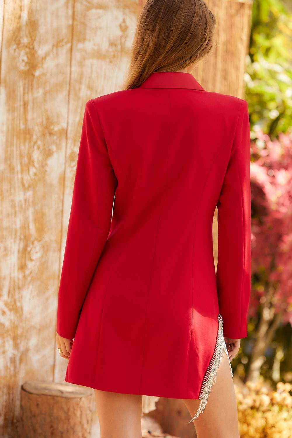 Red Rhinestone Jacket Dress