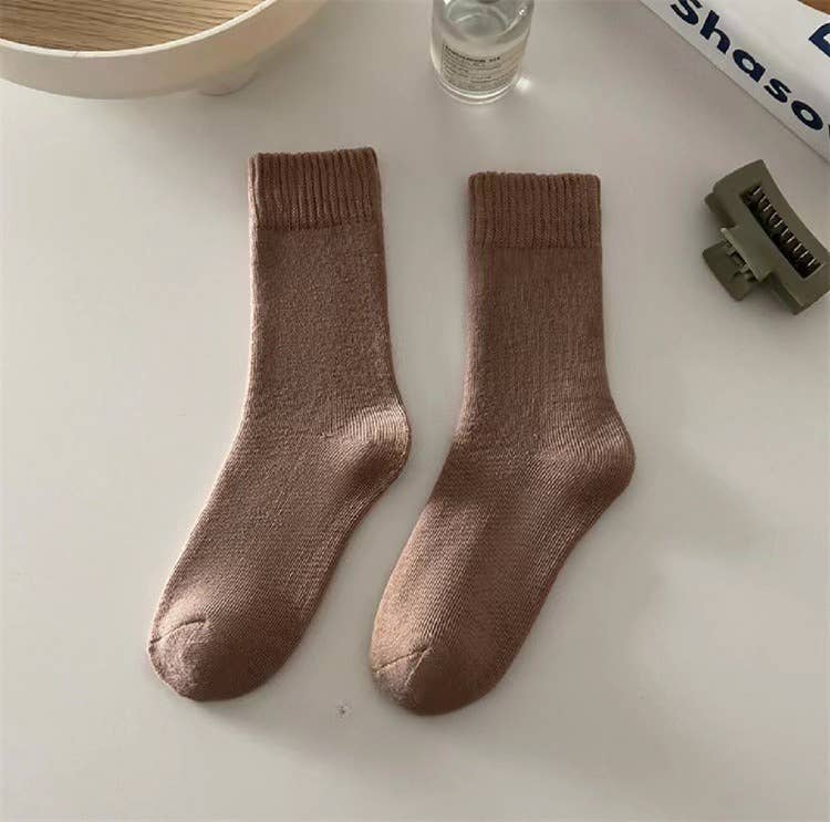 Ladies Inside Velvet White Socks