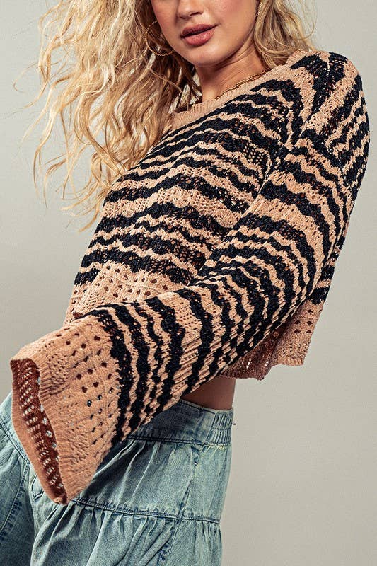 Crochet Striped Sweater