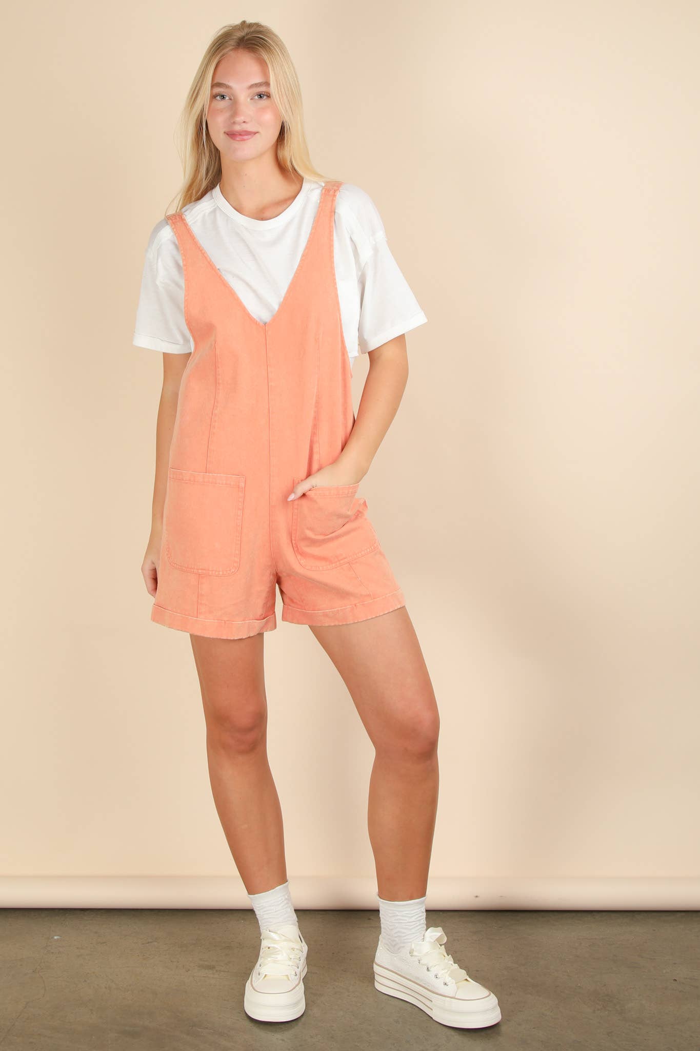 Washed Denim Romper