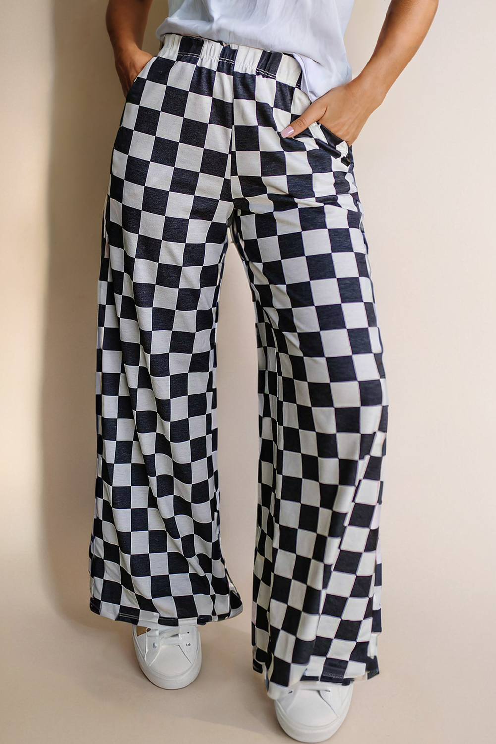 Checkered Pants Black