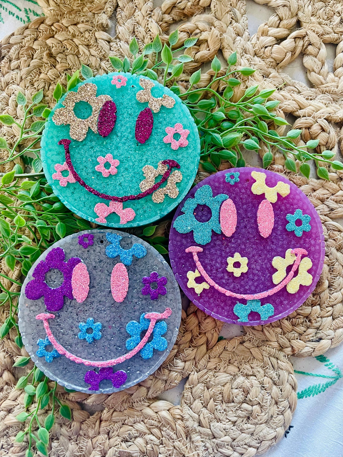 Flower Happy Face Car Freshie