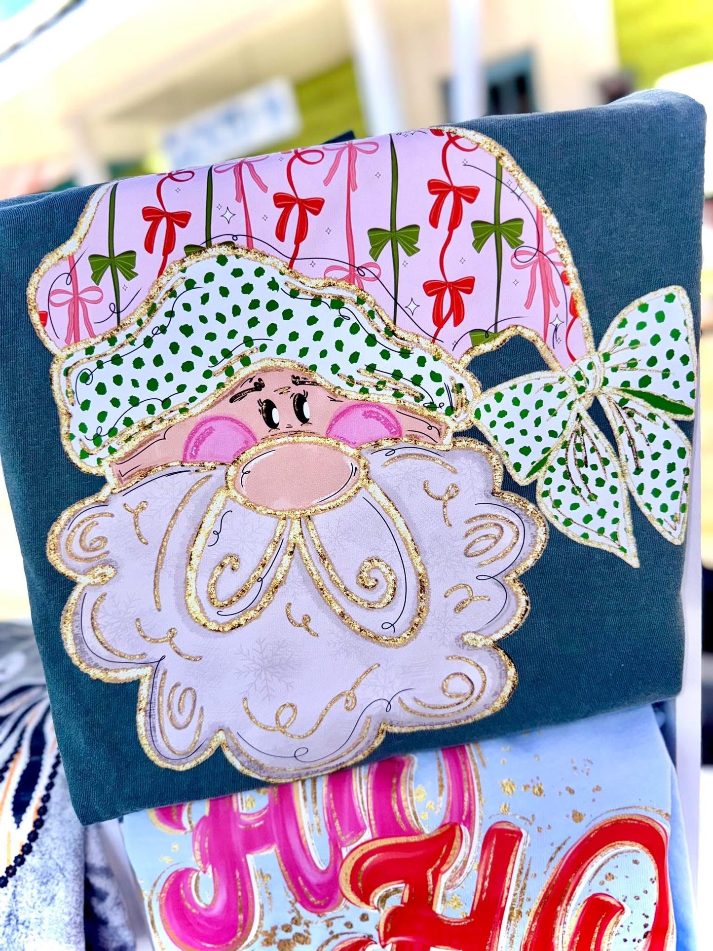 Preppy Coquette Santa Comfort Colors Graphic Tee