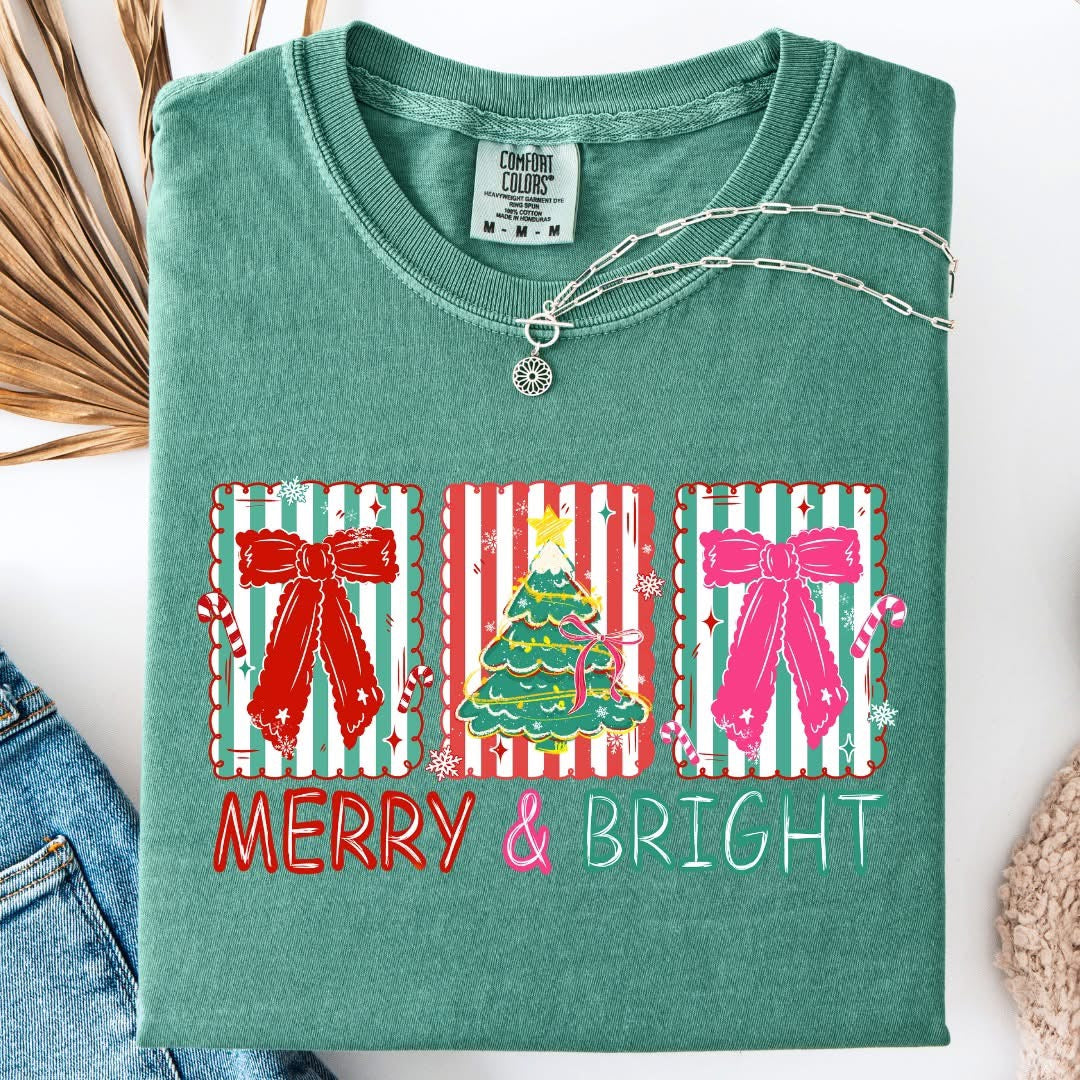 Merry & Bright Trio Comfort Colors Graphic Tee