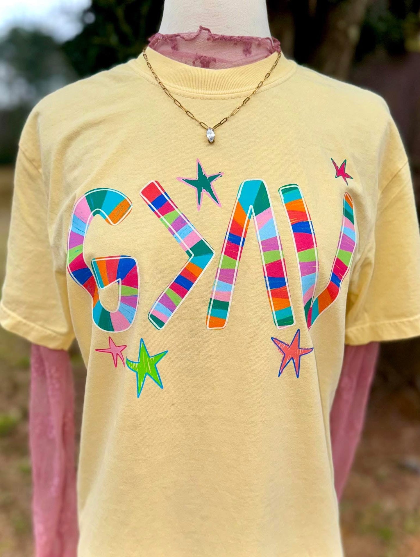 God is Greater Than the Highs & Lows Doodle Comfort Colors Graphic Tee