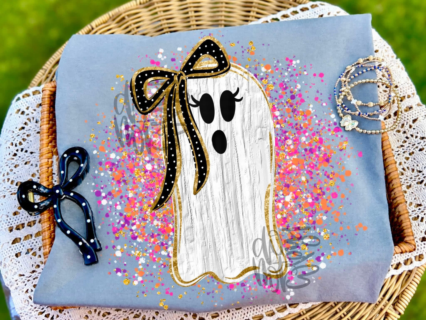 Chalky Painted Ghost Halloween Comfort Colors Graphic Tee