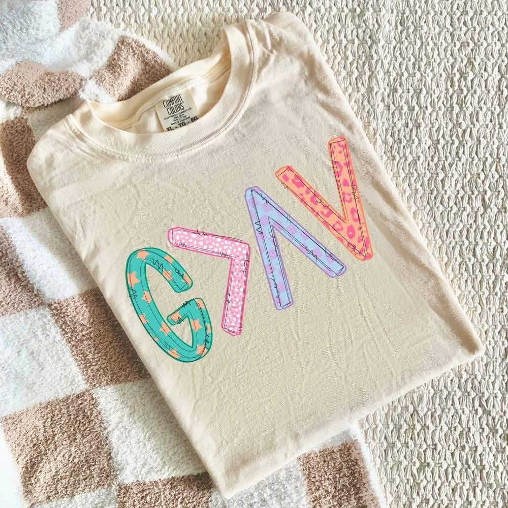 Preppy God is Greater Faith Comfort Colors Graphic Tee