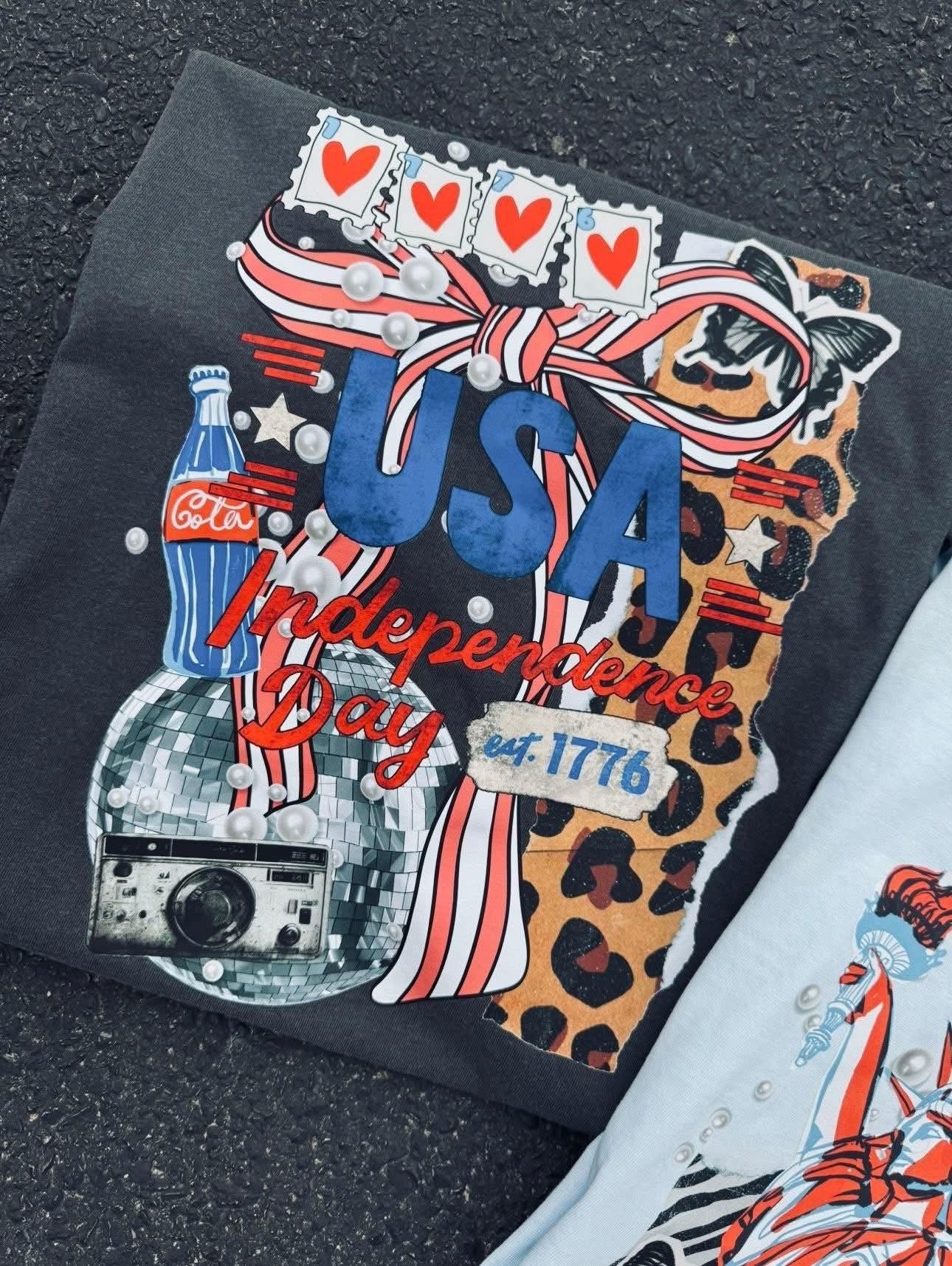 Independence Day Collage Comfort Colors Graphic Tee