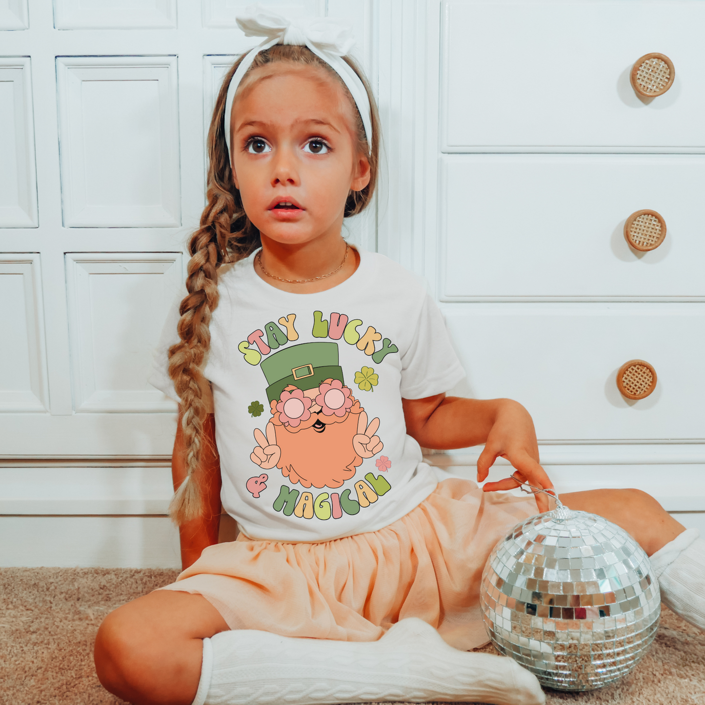 Stay Lucky & Magical Kids Saint Patricks Day Tee
