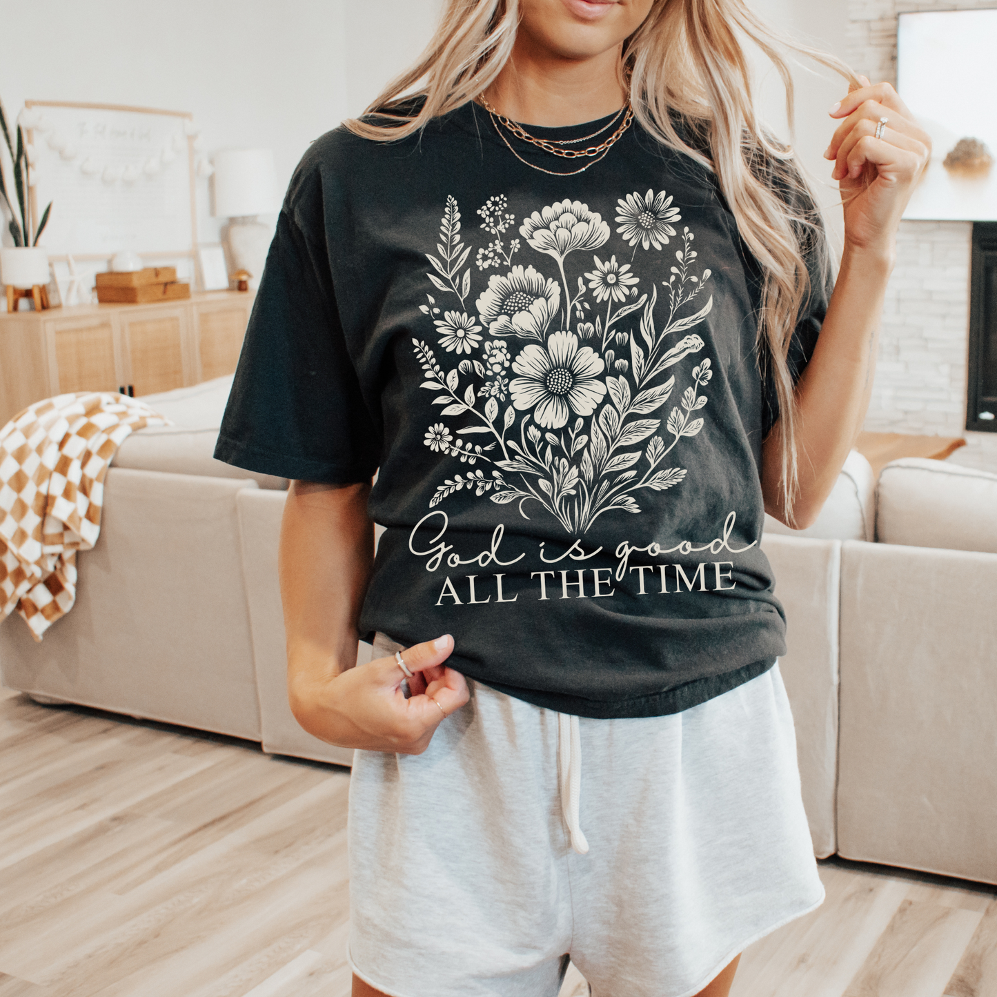 God is Good All the Time Faith Comfort Colors Graphic Tee