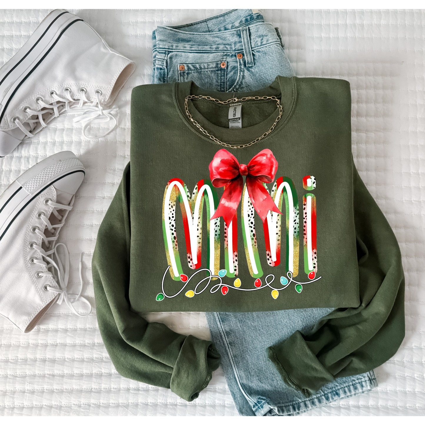 Mimi Christmas Lights Christmas Sweatshirt