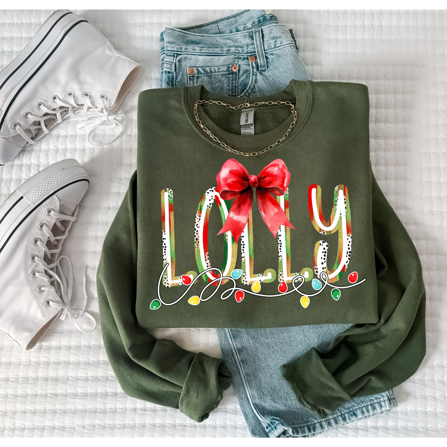 Lolly Christmas Lights Christmas Sweatshirt