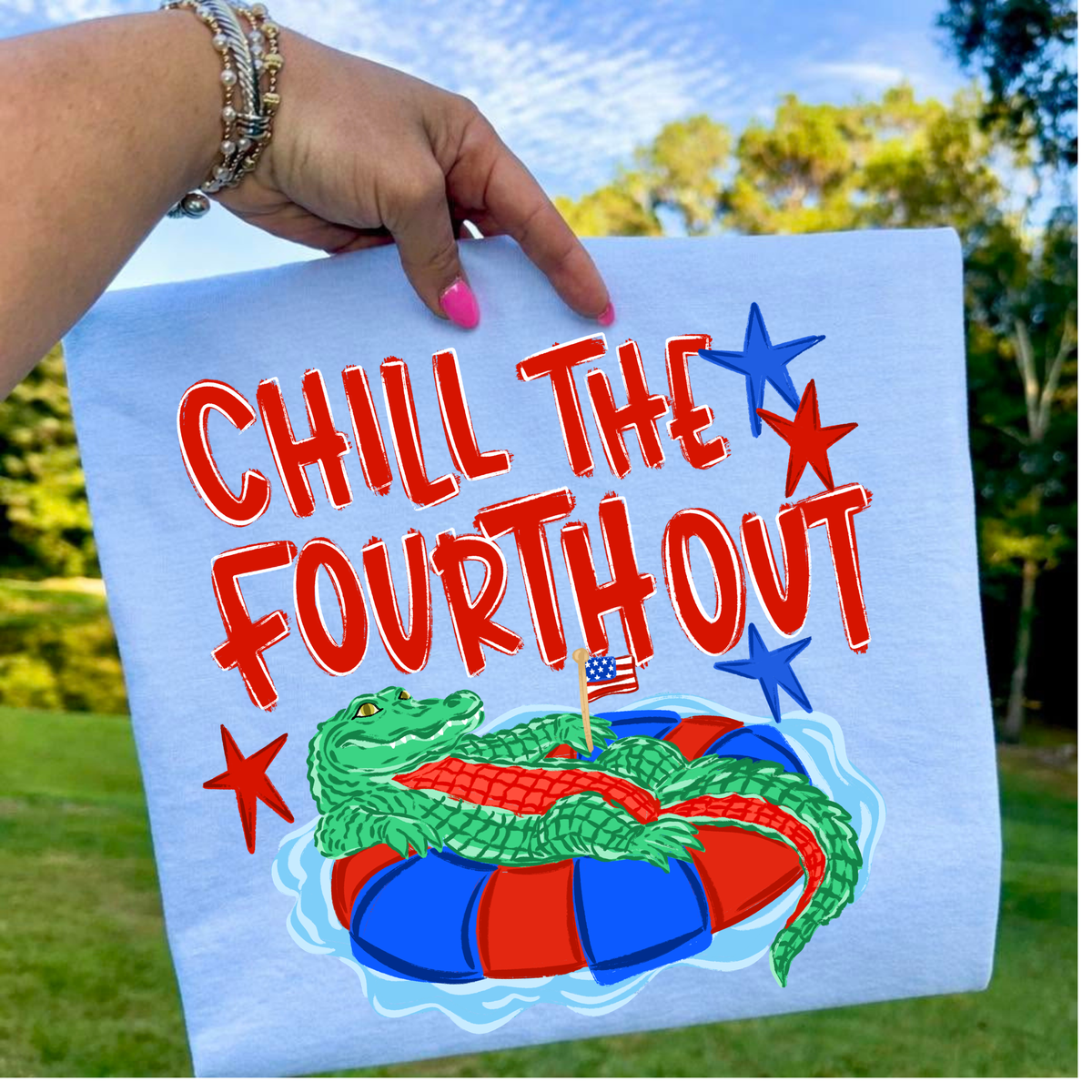 Chill The Fourth Out 4th of July Comfort Colors Graphic Tee