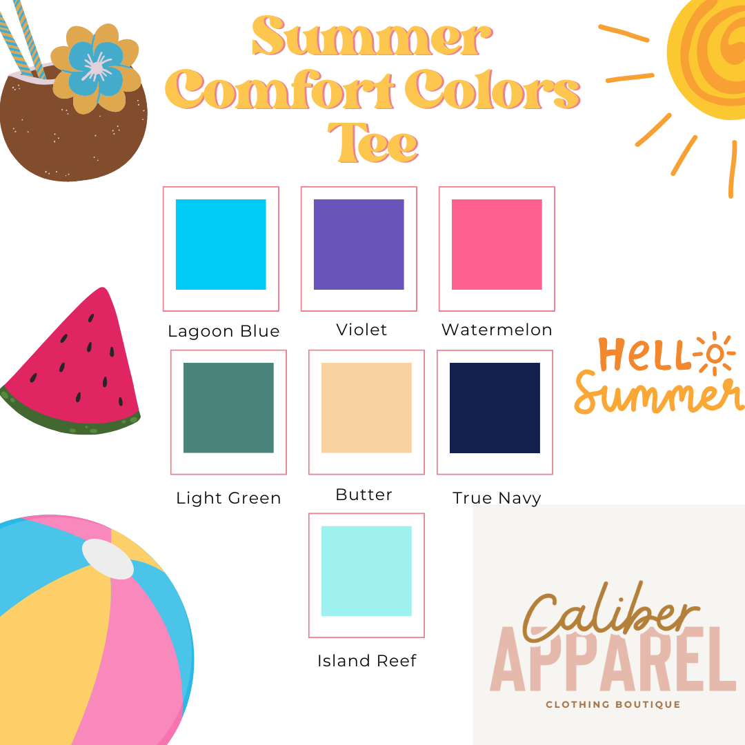 Out of Office Summer Comfort Colors Graphic Tee - Shown On Island Reef