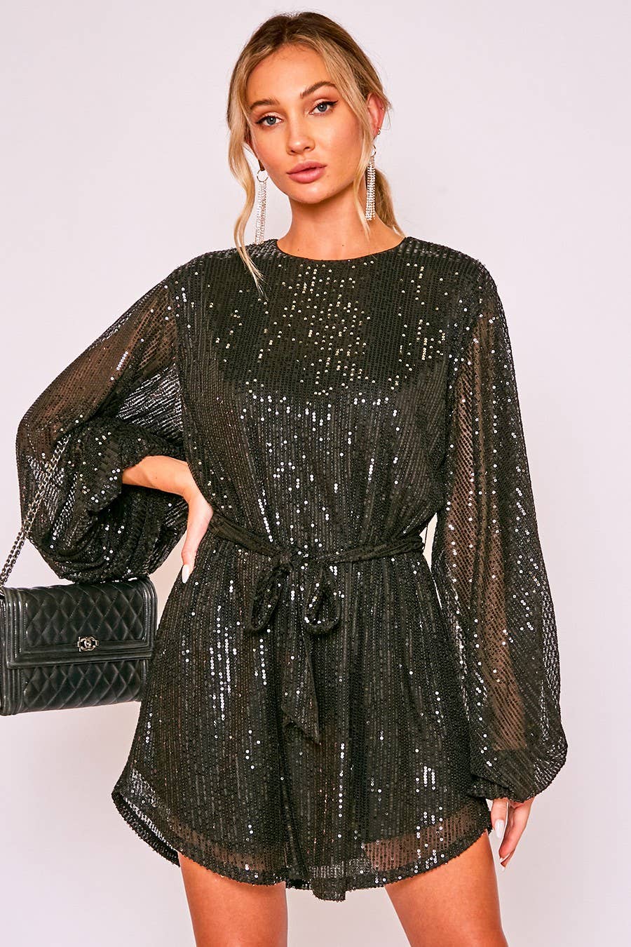 Sequin Party Dress Black