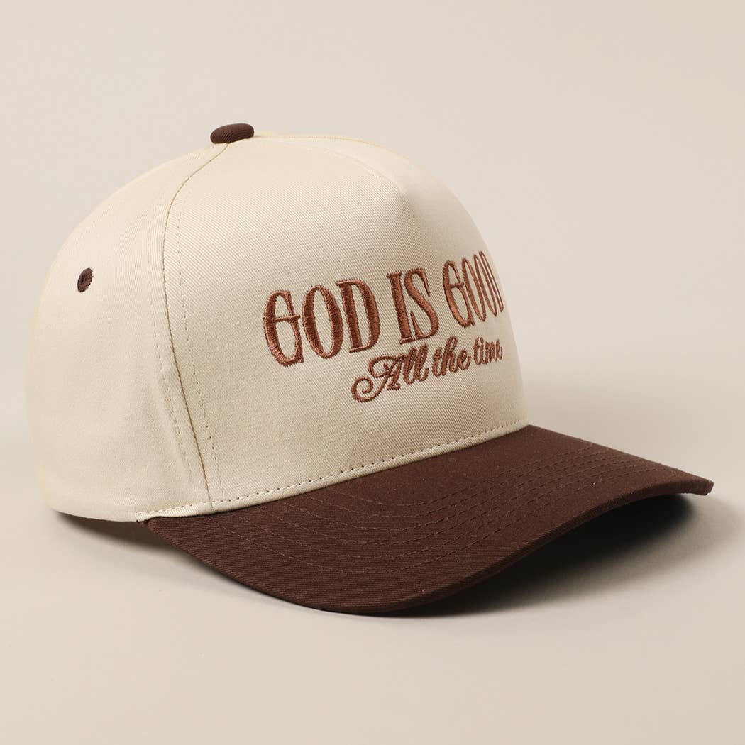 God Is Good All The Time Embroidery Trucker Hat Mint