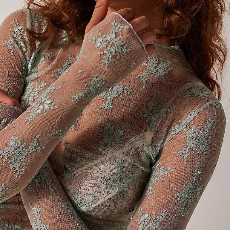 Lace Mesh Top Mint