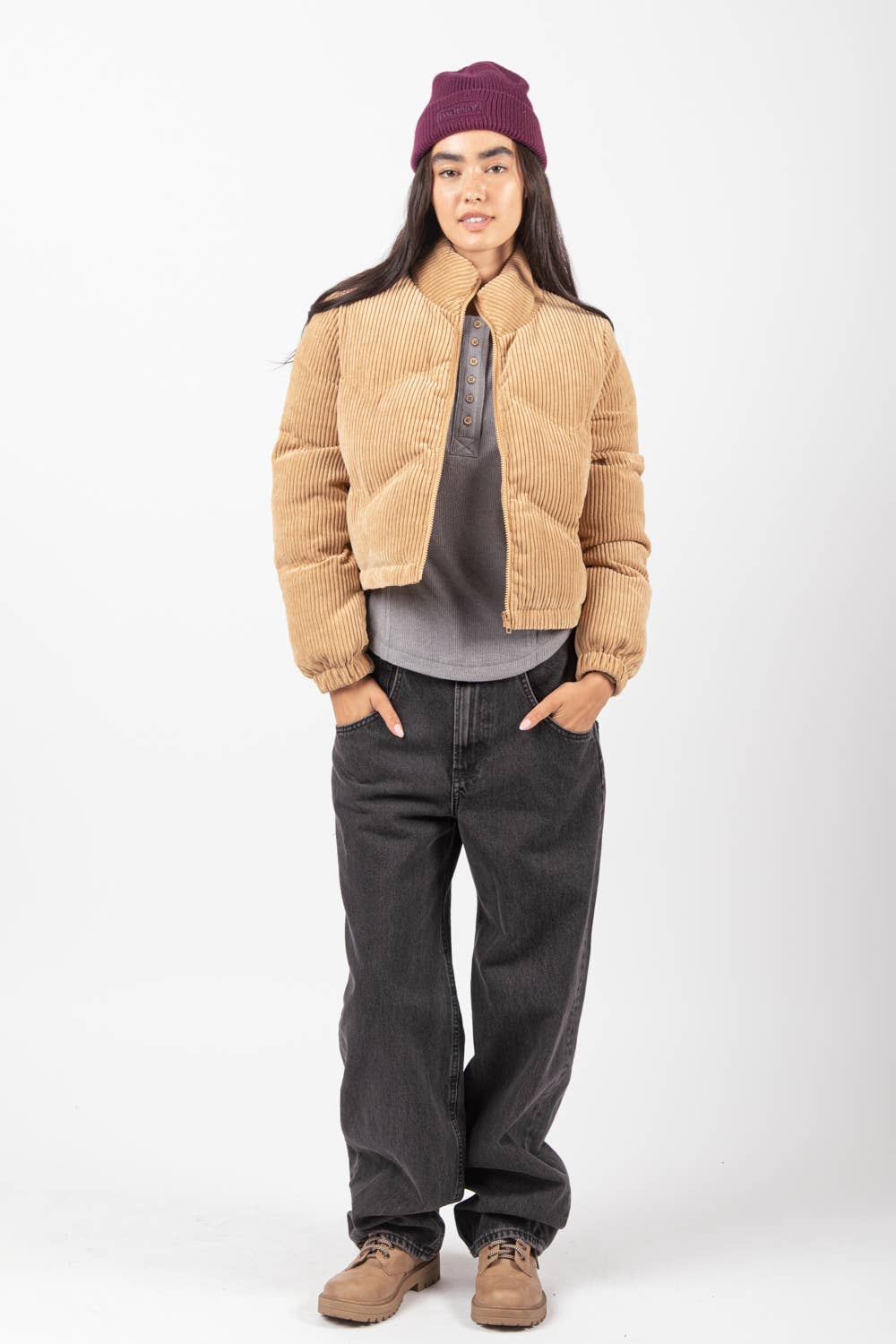 Corduroy Puffer Black