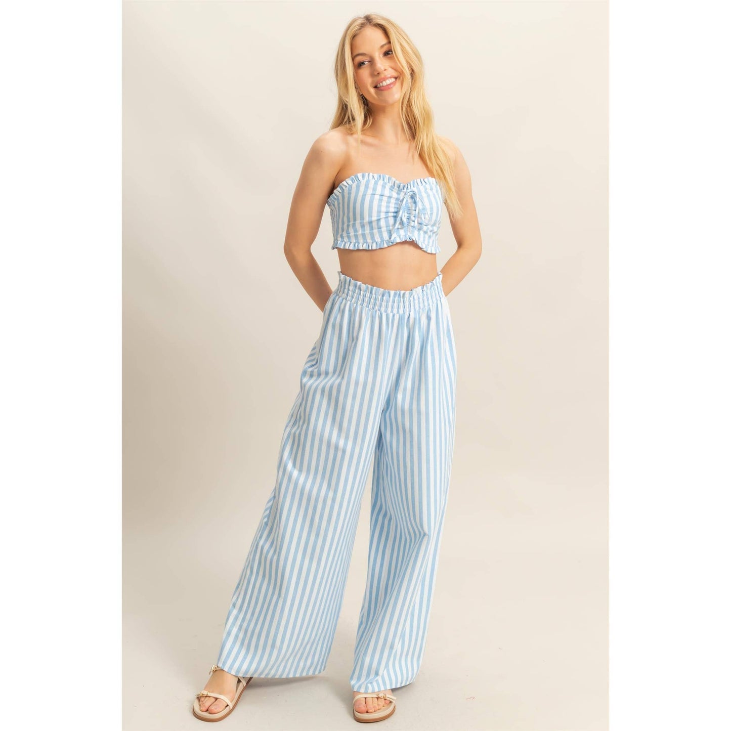Striped Top And Pants Set