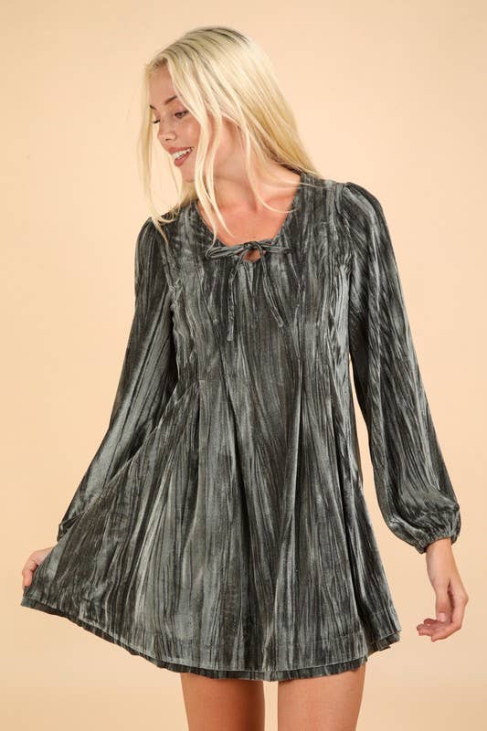 Velvet Holiday Mini Flare Dress
