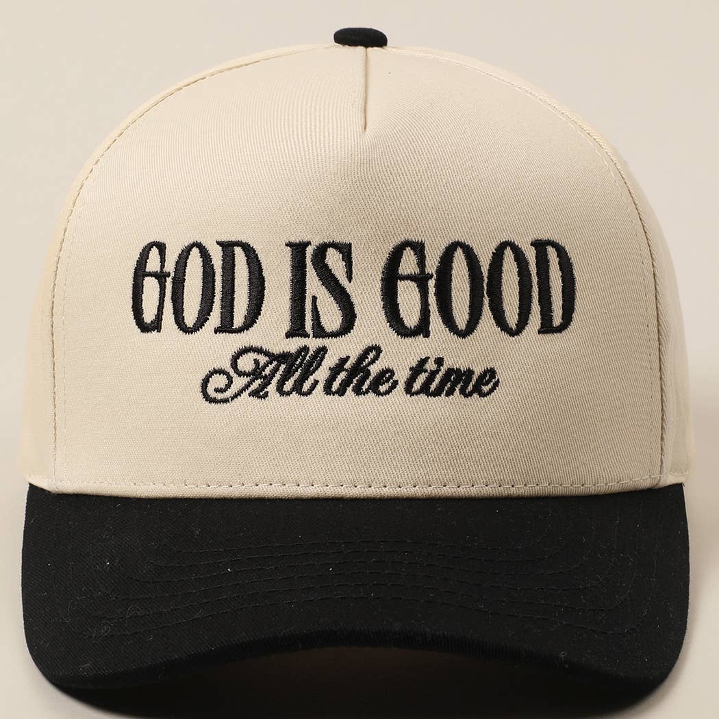 God Is Good All The Time Embroidery Trucker Hat Mint