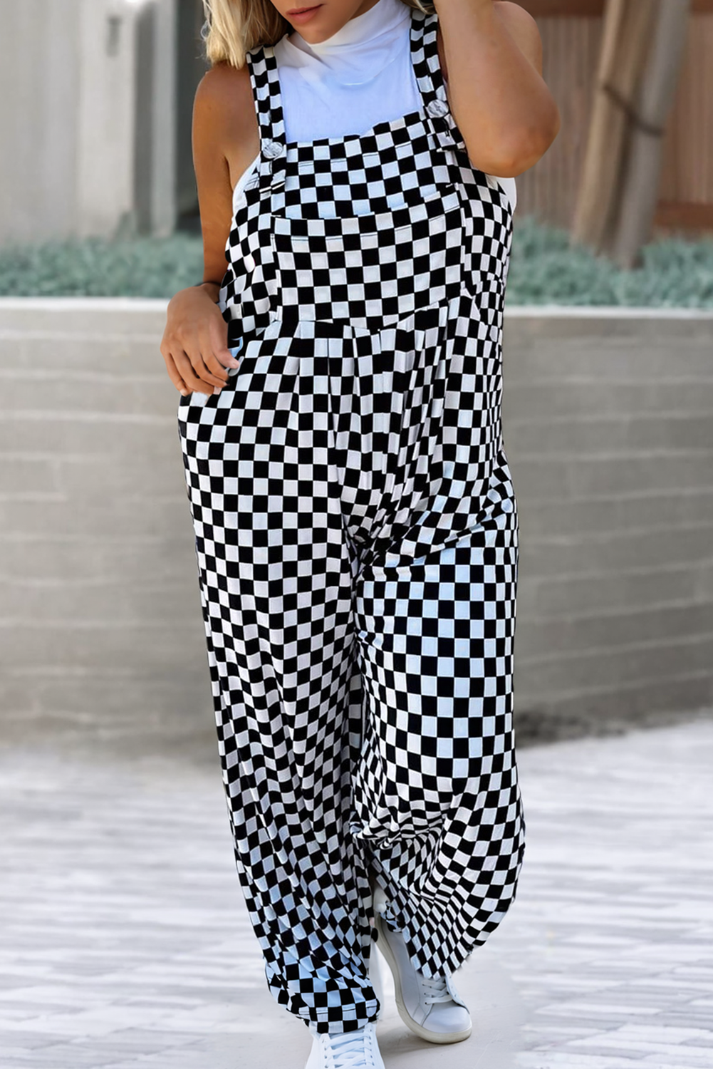 Checkered Print Jumpsuit