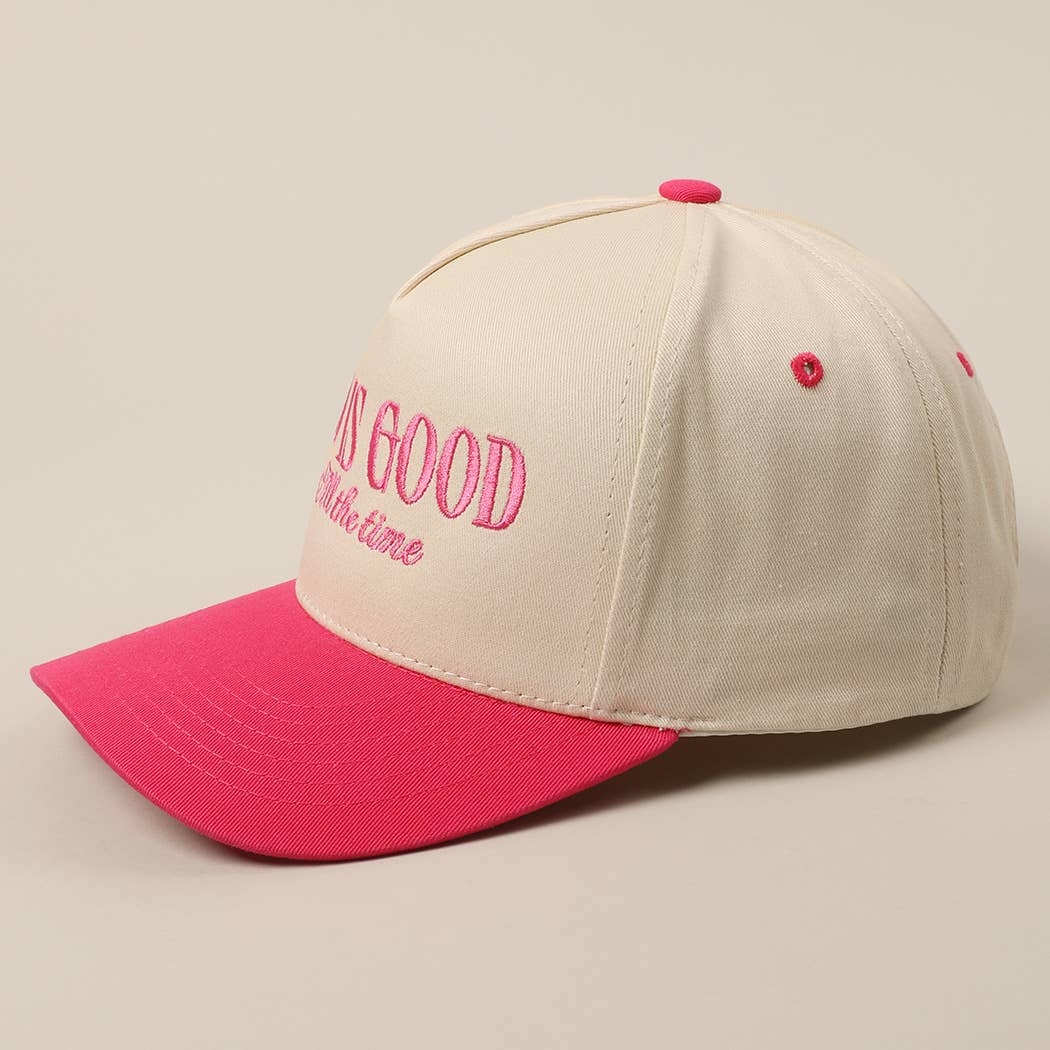 God Is Good All The Time Embroidery Trucker Hat Mint