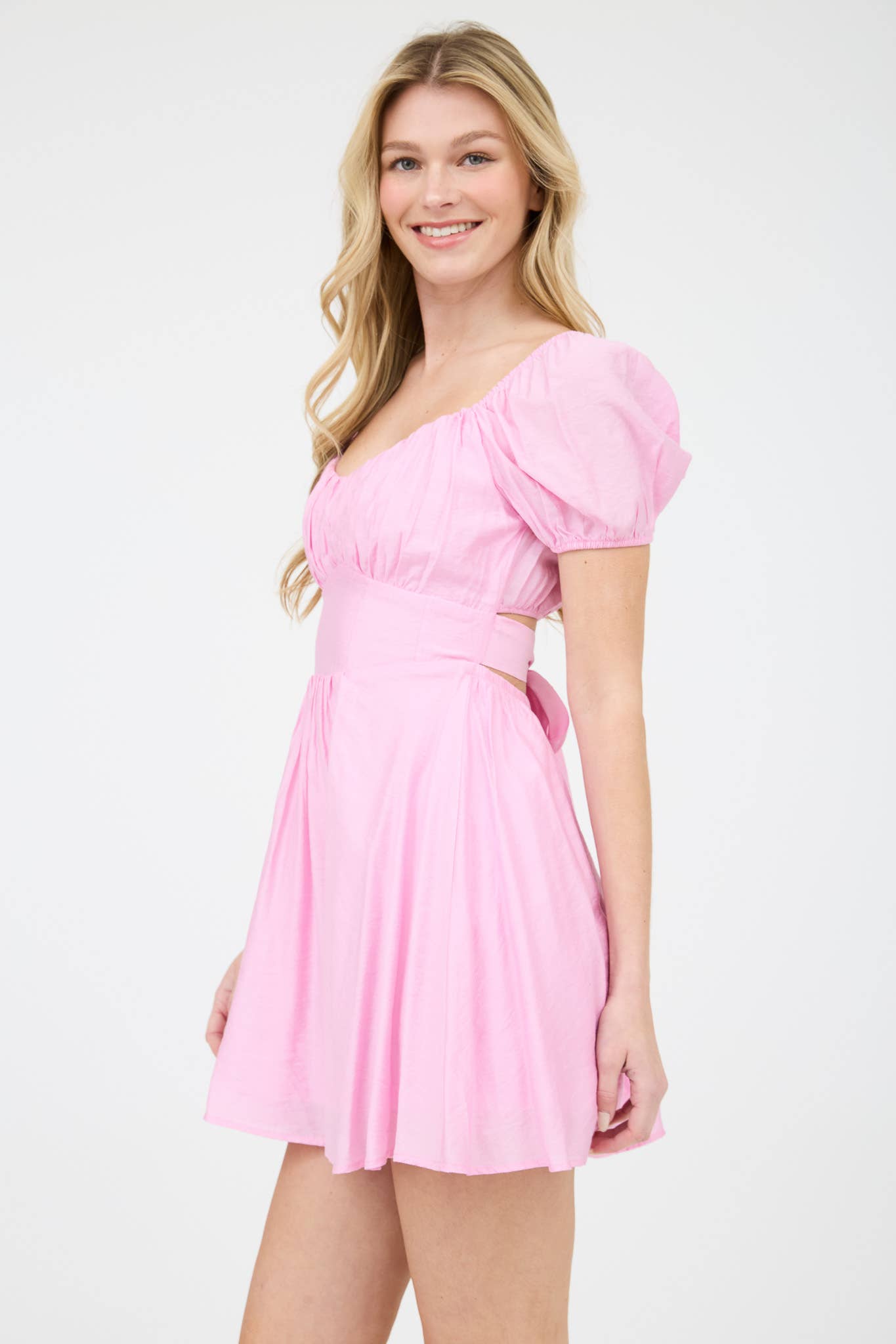 PUFF SLEEVE MINI DRESS