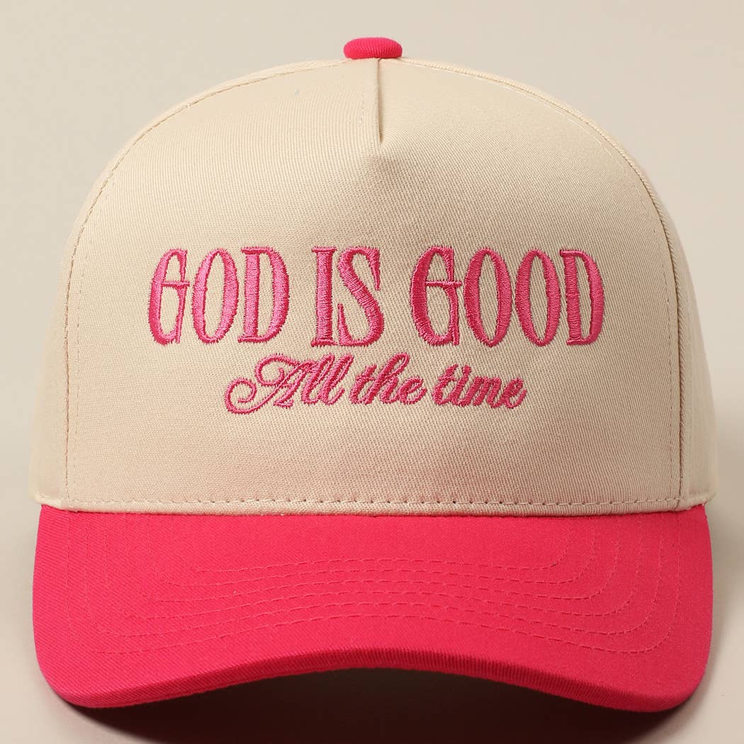 God Is Good All The Time Embroidery Trucker Hat Mint