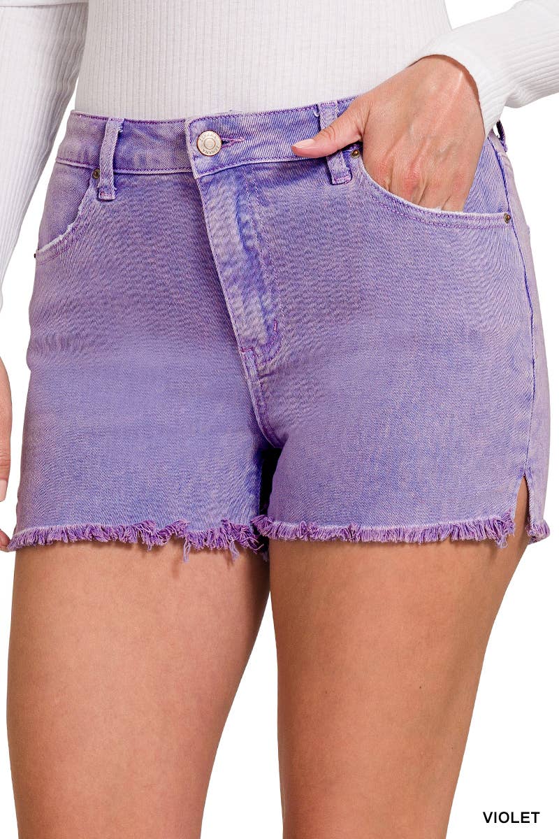 Purple Cutoff Shorts