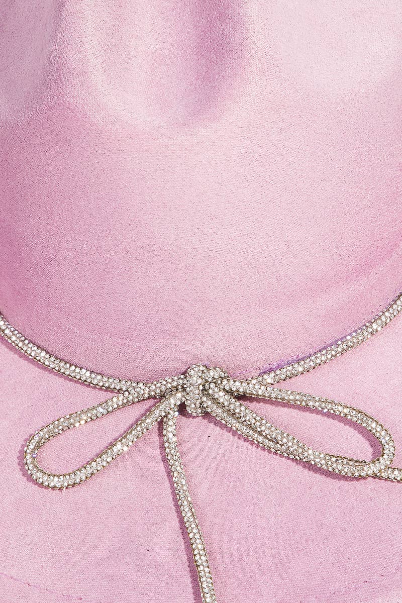 Rhinestone Cord Cowboy Hat Ivory