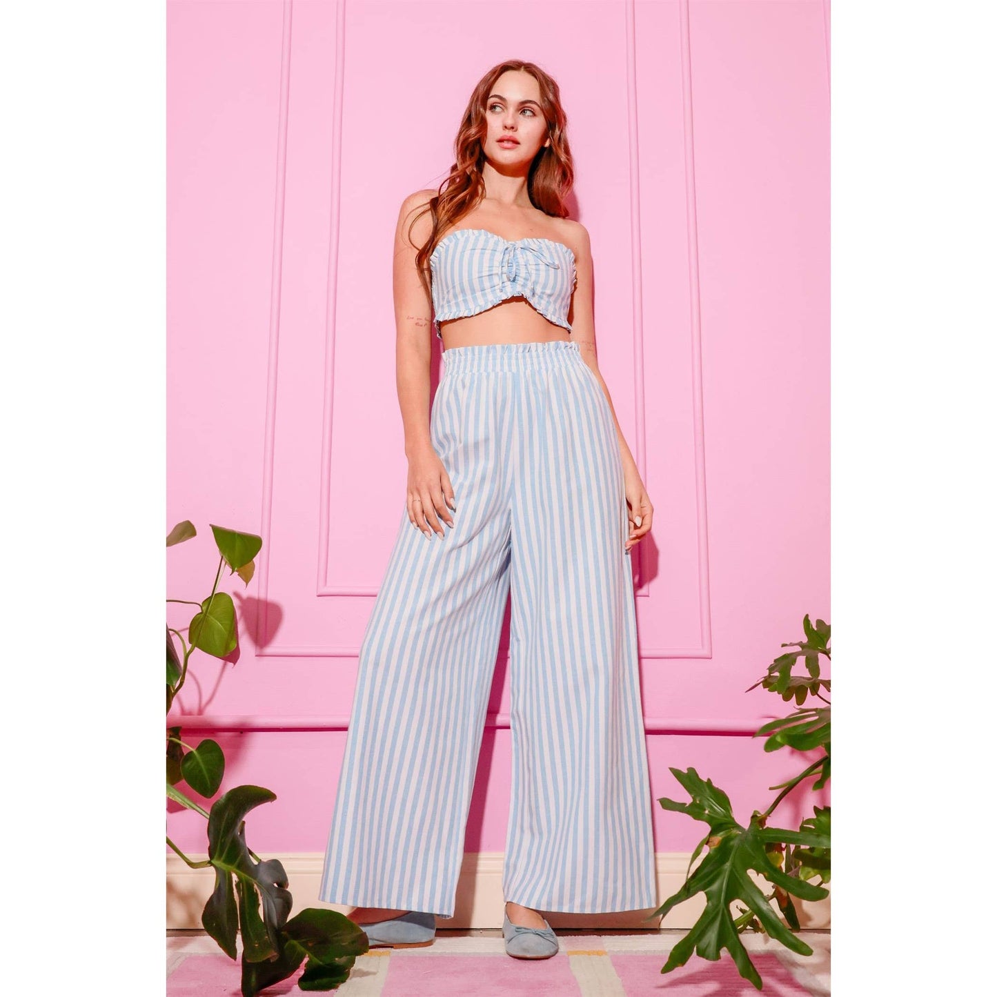 Striped Top And Pants Set