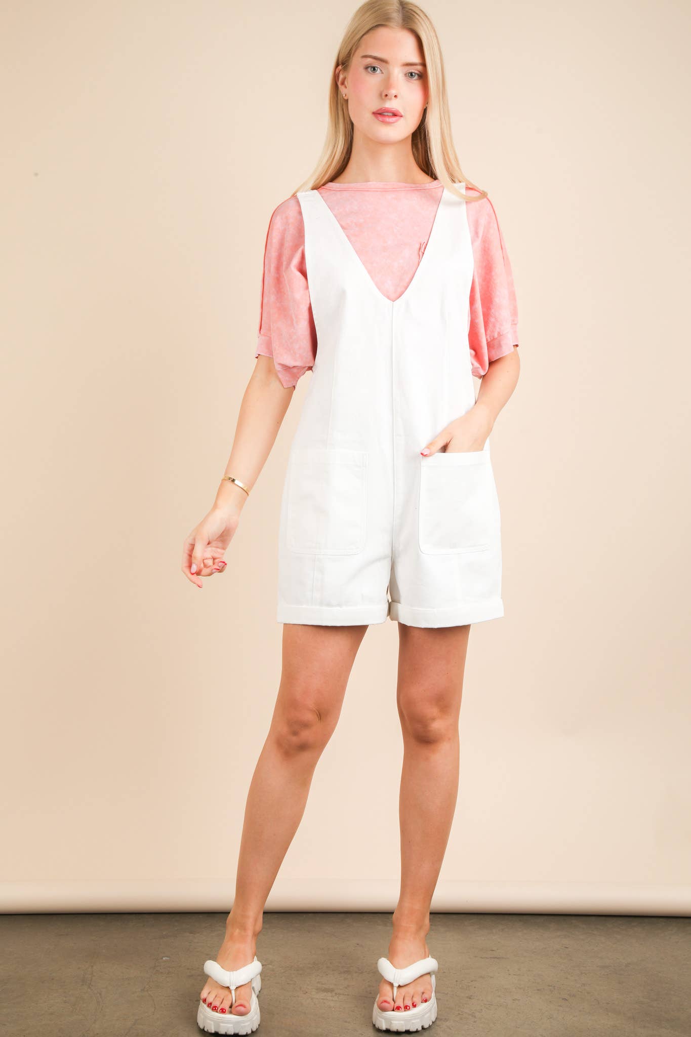 Washed Denim Romper