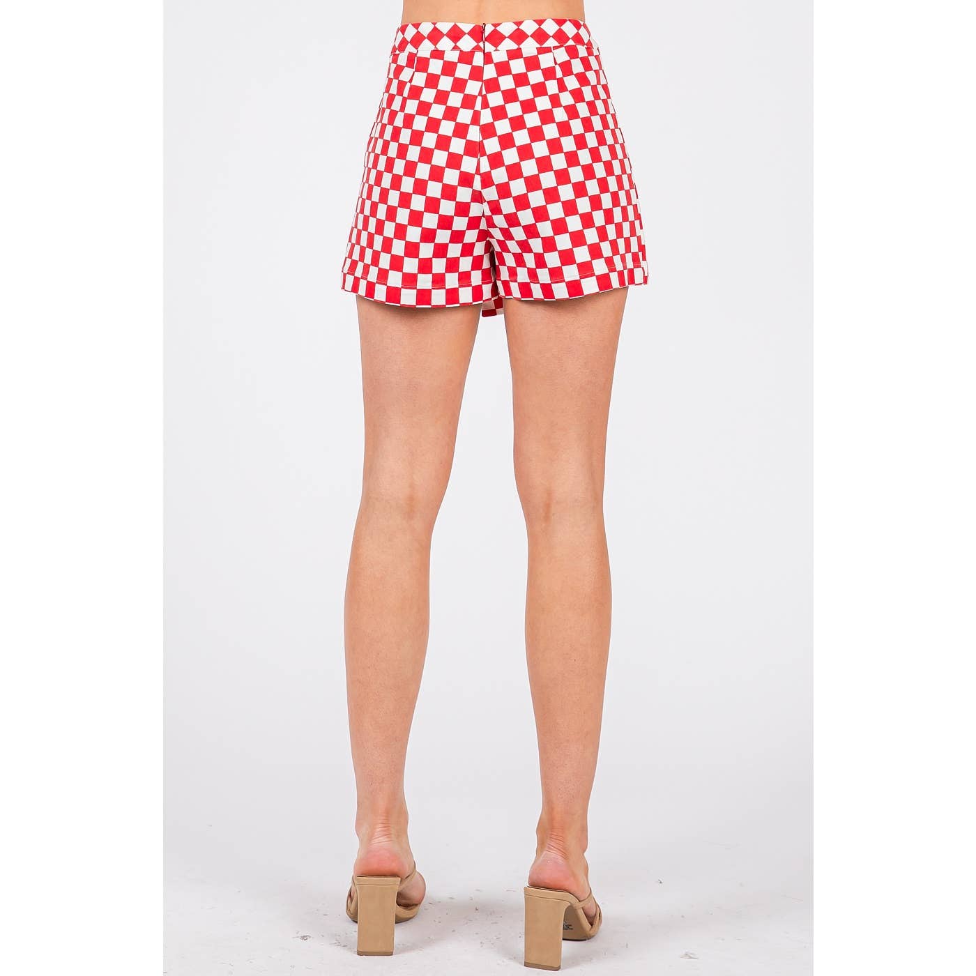 Red CHECKERED SKORT