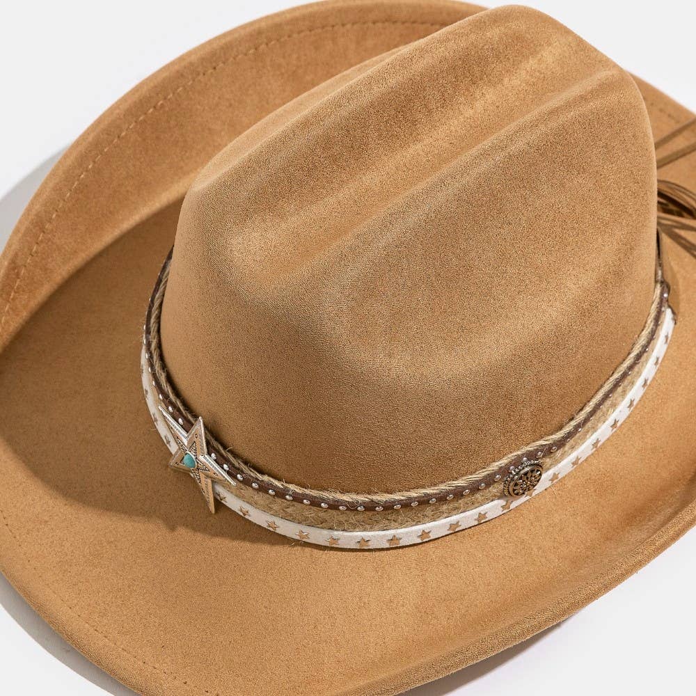 Star Layered Strap Cowboy Hat