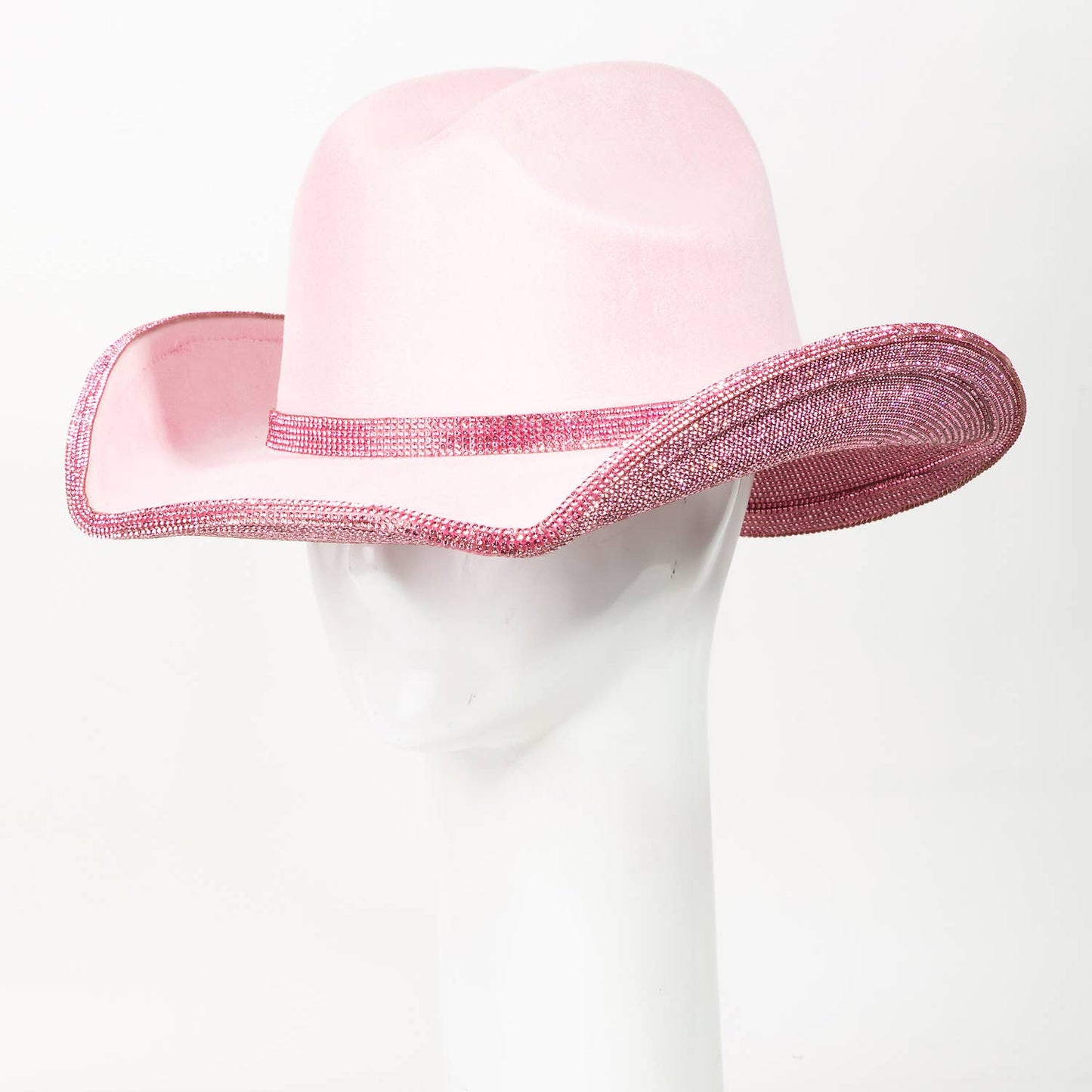 Pink Rhinestone Trim Cowboy Hat