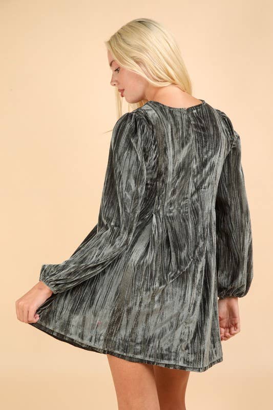 Velvet Holiday Mini Flare Dress