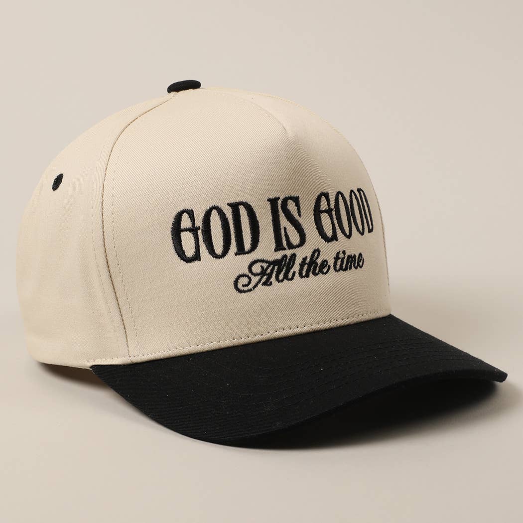 God Is Good All The Time Embroidery Trucker Hat Mint