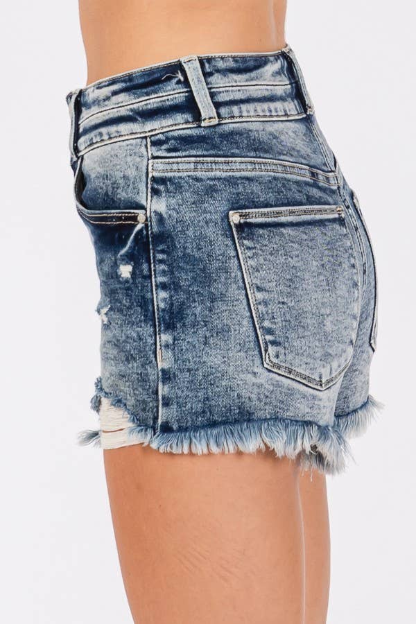 Distressed Denim Shorts