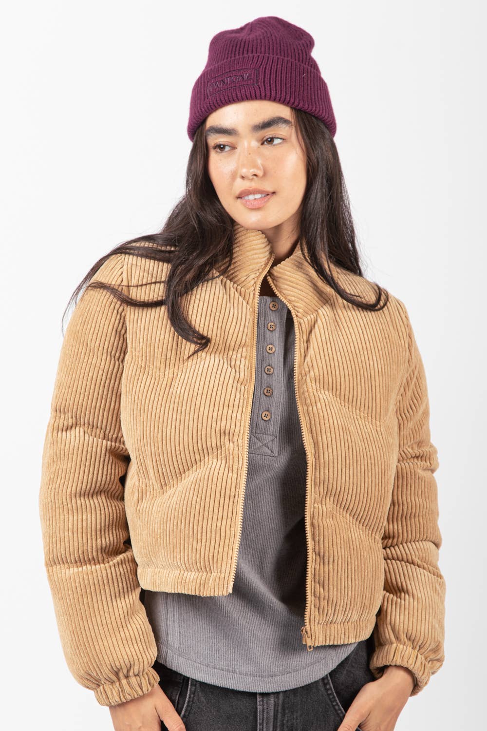 Corduroy Puffer Black