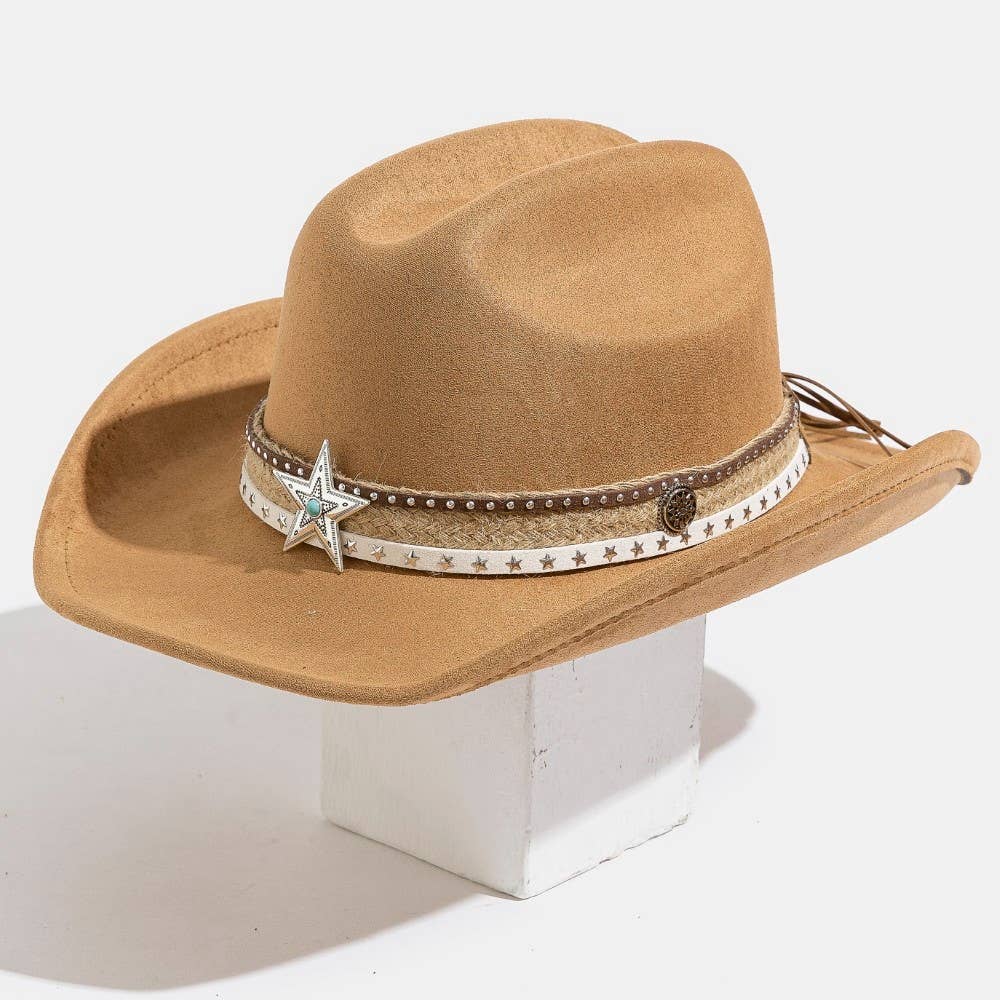 Star Layered Strap Cowboy Hat